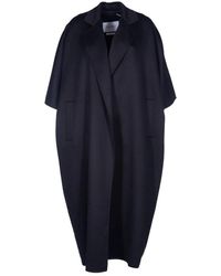 Max Mara - Schwarzer wollmantel cape style - Lyst