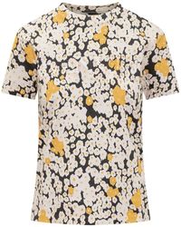 Lanvin - Camiseta de manga corta con logo bordado y estampado de daisy bouquets - Lyst