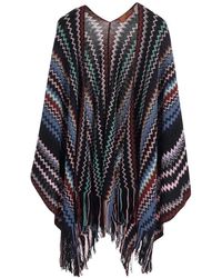 Missoni - Jassen ,Veelkleurig ,V-Hals Cape - Lyst