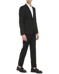 Tagliatore - Kostuums ,Zwart ,Tweed Slim-Fit Tweedelig Pak - Lyst