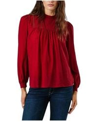 Pepe Jeans - Boho-Geïnspireerde Bordeaux Blouse - Lyst