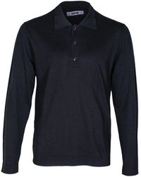 Grifoni - Truien & Vesten ,Zwart ,Katoen Polo Shirt Katoen Kasjmier Lange Mouw - Lyst