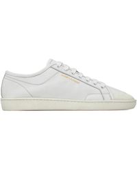 Saint Laurent - Schoenen ,Wit ,Leer Gym Sneakers Van Glad Leer - Lyst