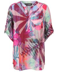 Doris Streich - Bluse Mit Floralem Print Und 3/4-Ärmeln - Lyst