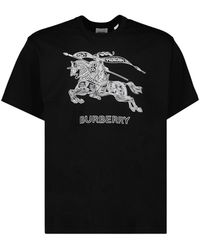 Burberry - T-shirt con ricamo equestrian knight design - Lyst