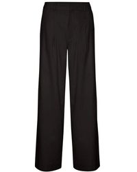 Gestuz - Schwarze Leinen Weite Beinhose - Lyst