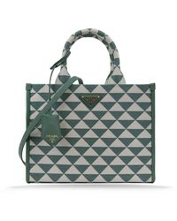 Prada - Damen Schultertasche Dreiecksmuster Lederdetails - Lyst