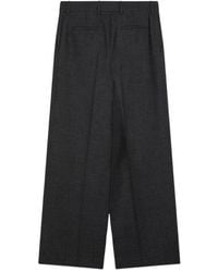 Givenchy - Broeken ,Grijs ,Leer Tailored Wide-Leg Broeken - Lyst