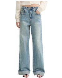 Gestuz - Jeans ,Blauw ,Katoen Gzsara Hw Wide Jeans - Lyst