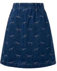 Trussardi - Rokken ,Blauw ,Denim Denim Mini Rok - Lyst