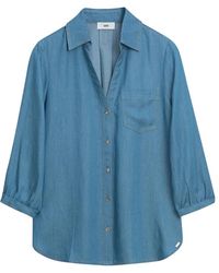 Cinque - Overhemden ,Blauw ,Casual Blouse Met Was Effect - Lyst