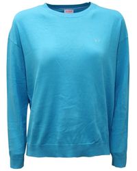 Sun 68 - Acqua Round Neck Solid L/S - Lyst