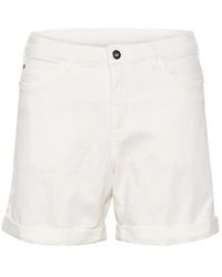 Kaffe - Korte Broeken ,Wit ,Katoen Krijt Shorts & Knickers Kazelina Stijl - Lyst