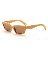 Jacquemus - Accessoires ,Geel ,Vrouwelijke Rechthoekige Zonnebril Geel/Bruine Lens - Lyst