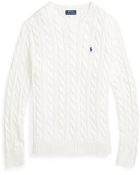 Polo Ralph Lauren - Kabel Gebreide Trui Met Ronde Hals - Lyst