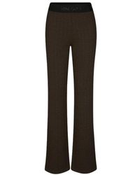 Stine Goya - Broeken ,Bruin ,Polyester Debossed Jacquard Broek - Lyst