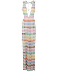Missoni - Jumpsuits & Playsuits ,Veelkleurig ,Lange Jumpsuit Van Viscose En Mesh Blend - Lyst