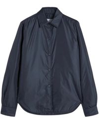 Aspesi - Jassen ,Blauw ,Nylon Blauwe Gewatteerde Nylon Overshirt - Lyst