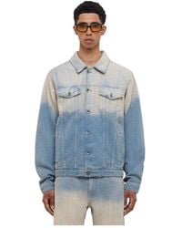 flâneur - Jassen ,Blauw ,Denim Faded Tweed Denim Jacket - Lyst