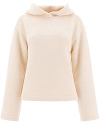 Max Mara - Weiße Kapuzenpullover Mit Besticktem Logo - Lyst