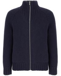 Brunello Cucinelli - Truien & Vesten ,Blauw ,Kasjmier Ma 2300616 Cashmere Jas - Lyst