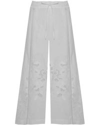 Beatrice B. - Wijde Pijpen Broek Met Borduursel - Lyst