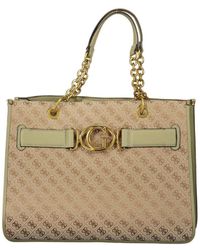 Guess - Grüne schultertasche mit kontrastdetails - Lyst