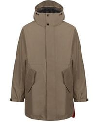 AFTER LABEL - Jassen ,Bruin ,Polyester Waterdichte Parka Met Verstelbare Capuchon - Lyst