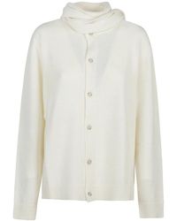 MM6 by Maison Margiela - Ivoor Wol Sjaal Vest Trui - Lyst