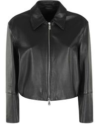 Dondup - Jassen ,Zwart ,Leer Giacca Regular - Lyst