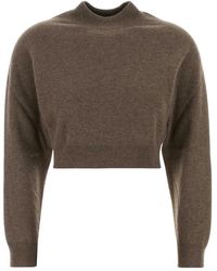 Jil Sander - Wool Blend Cropped Sweater - Lyst