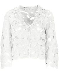 Kangra - Weiße Kaschmir Baumwolle Spitzenpullover - Lyst