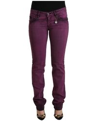 CoSTUME NATIONAL - Purple cotton stretch slim fit denim jeans - Lyst