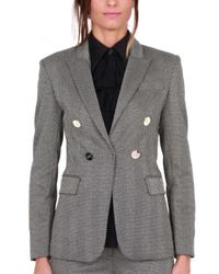 Liu Jo - Gemusterter blazer mit lurex-details, schwarz - Lyst
