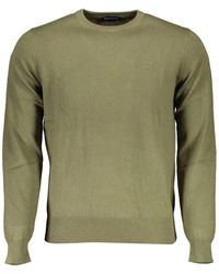 North Sails - Camicia verde in cotone con logo ricamato - Lyst