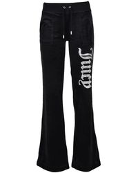 Juicy Couture - Broeken ,Zwart ,Polyester Velour Trackpant - Lyst