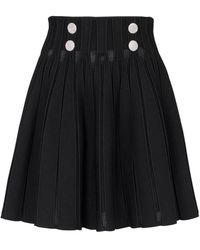Balmain - Geribbelde Korte Flare Rok - Lyst