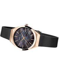 Bering - Accessoires ,Zwart ,Ultra Slim Swarovski Elements Zwart Milanese Armbandhorloge - Lyst
