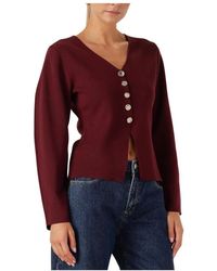Y.A.S - Truien & Vesten ,Rood ,Bordeaux Gebreid Vest Voor Vrouwen - Lyst