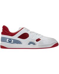 Gucci - Schoenen ,Wit ,Basket Sneakers Met Veters - Lyst