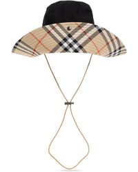 Burberry - Baumwollhut Mit Bändern - Lyst