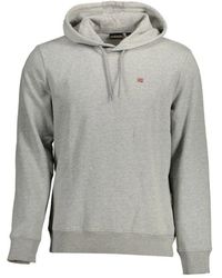 Napapijri - Grauer hoodie mit ikonischem logo - Lyst