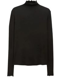 Filippa K - Tops ,Zwart ,Wol Sheer Wool Mock Top - Lyst