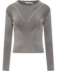 IRO - Truien & Vesten ,Grijs ,Leer Cleona Ribgebreide Trui - Lyst
