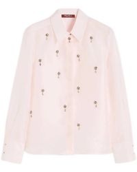 Max Mara - Overhemden ,Roze ,Organza Silk Organza Shirt - Lyst
