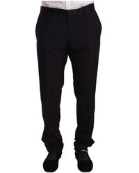 Dolce & Gabbana - Pantaloni formali tuxedo in lana nera - Lyst