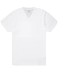 Sunspel - Tops ,Wit ,Katoen Riviera V-Hals T-Shirt - Lyst