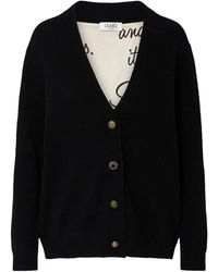 Liu Jo - Truien & Vesten ,Zwart ,Wol Ecs Maglia Aperta/L Foderata - Lyst