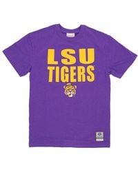 Mitchell & Ness - Tops ,Blauw ,Katoen Lsu Tigers Basketbalteam Tee - Lyst