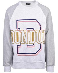 Dondup - Hoodies & Sweatvesten ,Grijs ,Katoen Sweatshirt - Lyst